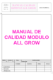 MANUAL DE CALIDAD PARA FINCAS MODULO ADDON DH ALL GROW
