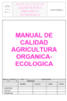 MANUAL DE CALIDAD PARA FINCAS ORGANICO/ECOLOGICO